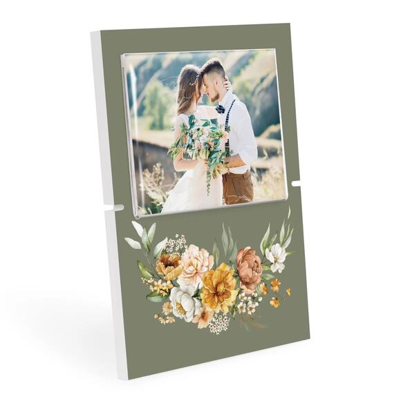 P Graham Dunn Story Board Linkable Stand-Up Photo Frame Sage Green/Floral New - Picture 3 of 7